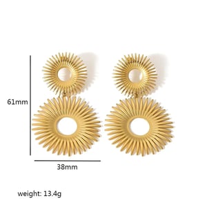 1 Paar Simple Series Klassische geometrische Edelstahl 18 Karat vergoldete Damen-Tropfenohrringe h5 Bild2